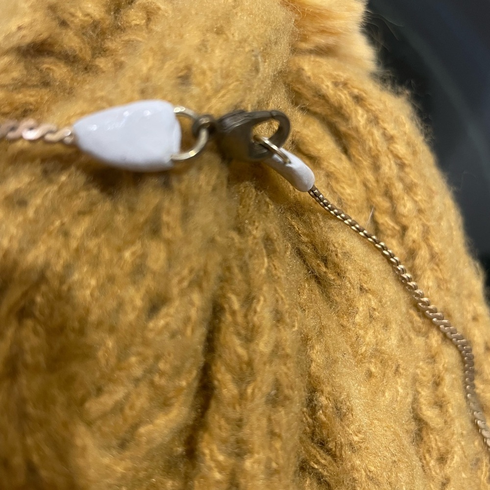 Adina Mills Mini 2025 Collection STONE UNKNOWN Gold and Cream Pendant Necklace - Picture 4 of 5
